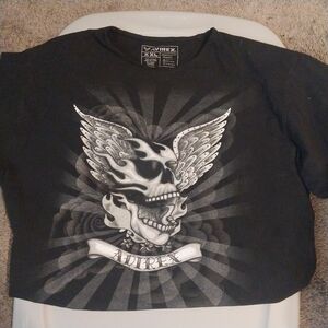 Avirex Tee with Skull and Wings Design Mens.